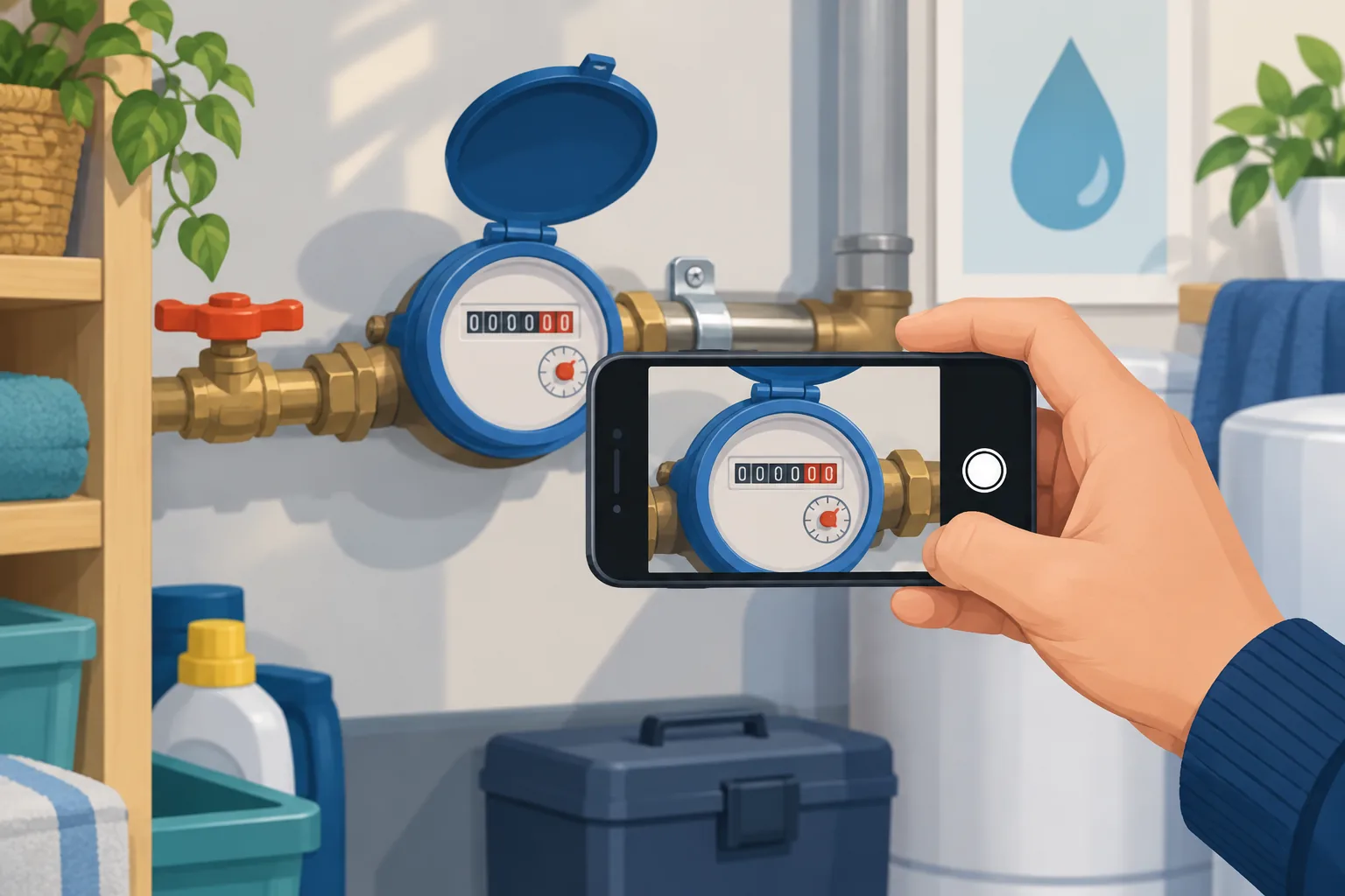 Illustration du guide Détectez une fuite d’eau au compteur, puis situez-la avec la vanne générale